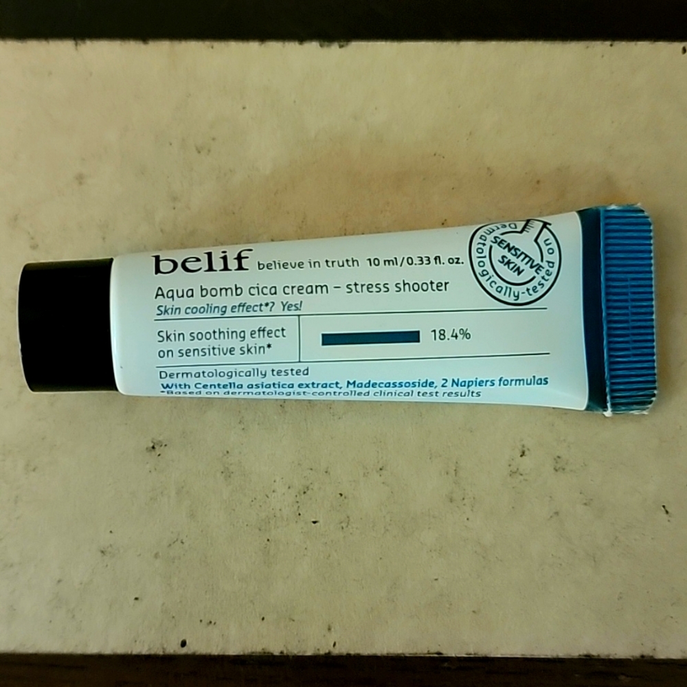 Belif Aqua Bomb Cica Cream Stress Shooter Travel 0.33 oz